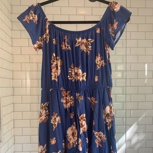 High-Low Blue Floral Dress (with shorts!)